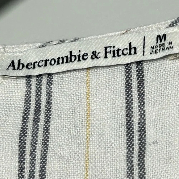 Abercrombie and Fitch Striped Linen Blend Top Blouse size M - Picture 8 of 8